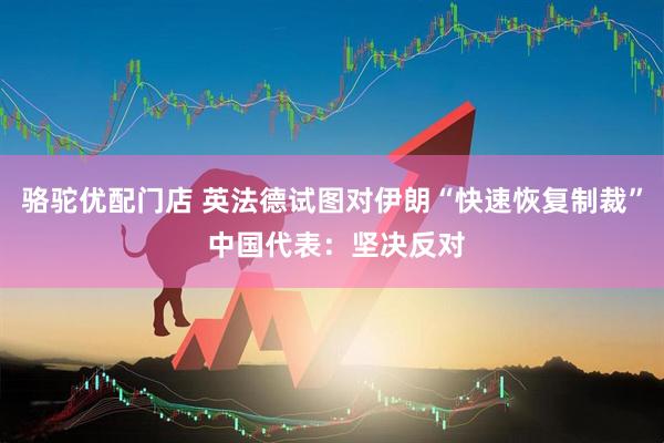 骆驼优配门店 英法德试图对伊朗“快速恢复制裁” 中国代表：坚决反对